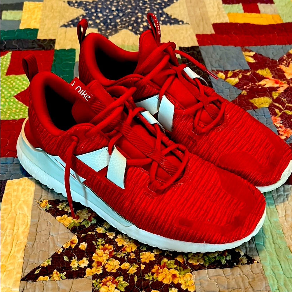 Nike Men Red and White Sneakers 10.5